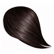 Dark ask brown hair color swatch on a white background