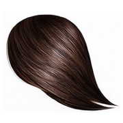 Dark brown hair color swatch on a white background