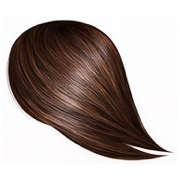 Medium Brown hair color swatch on a white backgrounds 